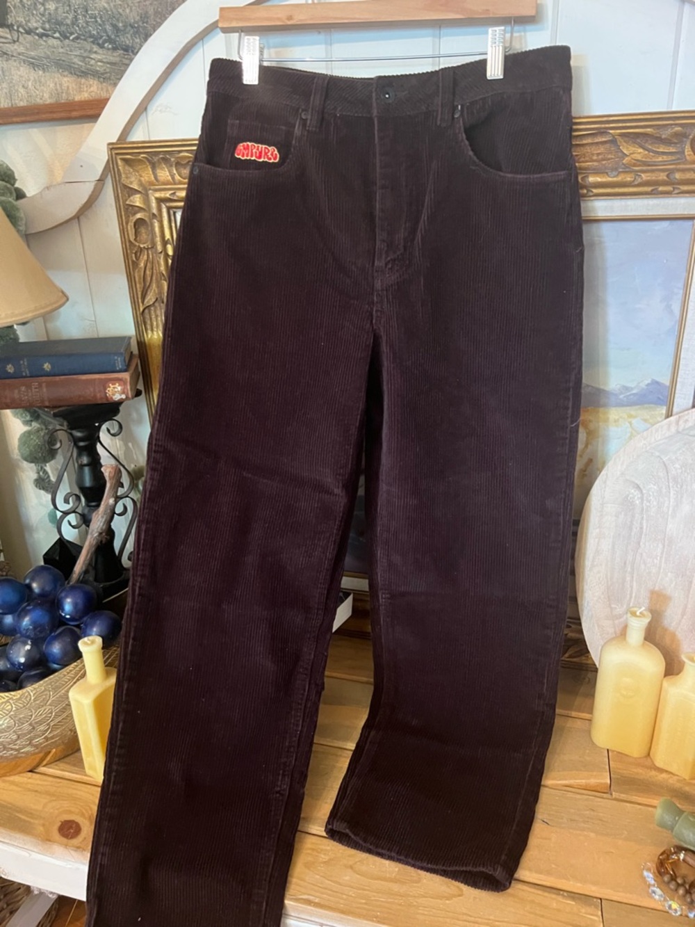 Vintage Empyre Womens Brown Tori 90s Corduroy High Waisted Wide Leg Skate Pants - Picture 8 of 11